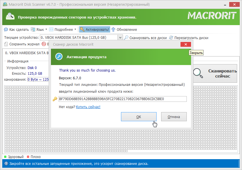 Активация Macrorit Disk Scanner Pro