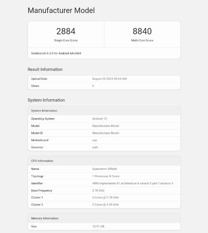 Snapdragon 8 Gen 4 в Geekbench