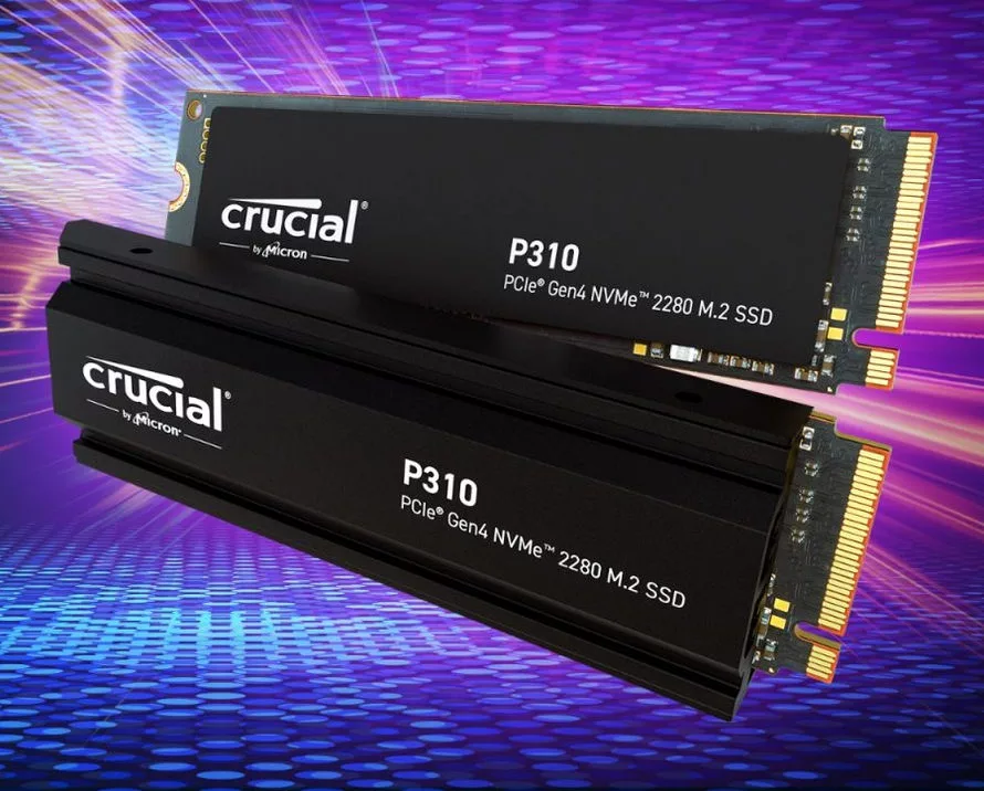 Обычный Crucial P310 и с радиатором